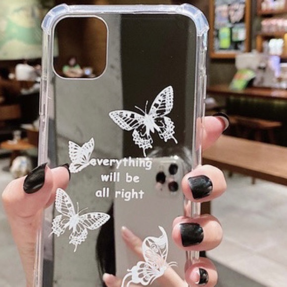 NIB Butterfly Mirror Anti-Fall Sleeve Phone Case For IPhone 13 - Picture 3 of 7